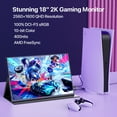 thumbnail image 5 of UPERFECT 144HZ Portable Gaming Monitor， 18" 2K 2560x1600 QHD 100% DCI-P3 Screen with Speakers & Smart Cover, 5 of 8