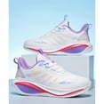 thumbnail image 3 of CANEMON Men's Lightweight Breathable Lace-Up Walking Sneakers, White/Purple, Size 5, 3 of 8