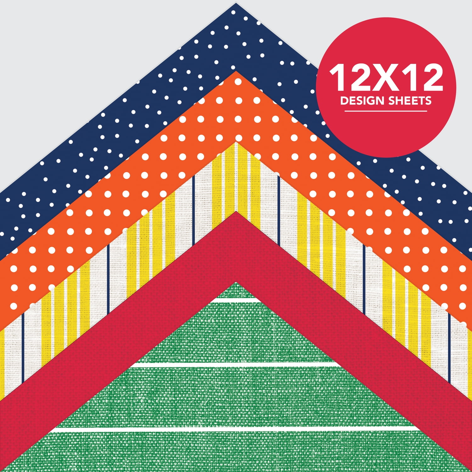 Roobee by Mara Mi Stripes and Dots Scrapbook Paper- 12" x 12" - 24 lb/ 110 GSM, 50 sheets