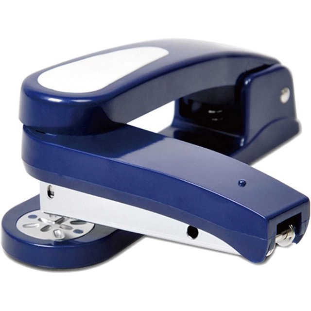 Grapadora giratoria de 360° (azul), grapadora portátil de metal de alta calidad, antideslizante y resistente al óxido, para oficina, hogar, escuela