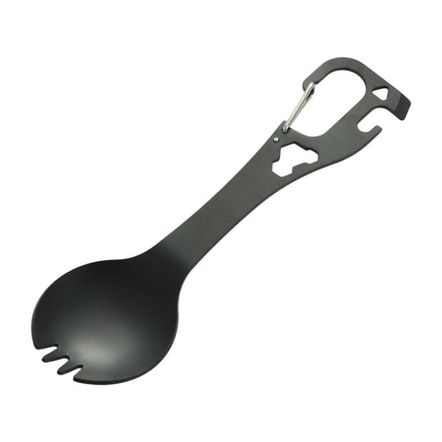 Camping Stork Spoon Fluidware puede abridor de servicios de cocina resistentes Utensilios al aire libre multipropósito para la barbacoa de senderismo Negro