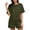 Army Green, variant on Caywon Womens 2 Piece Round Neck Short Sleeve Top Shorts Set Elastic Waist Loungewear Breathable Wrinkle-Free Casual Loose Fit Conjunto de Ropa para Mujer