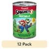 (12 pack) SpaghettiOs Super Mario Bros Canned Pasta with Meatballs, 15.6 oz Can