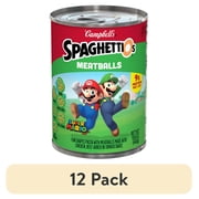 (12 pack) SpaghettiOs Super Mario Bros Canned Pasta with Meatballs, 15.6 oz Can