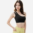 thumbnail image 4 of Active Women's One Shoulder Cut-Out Sports Bra with Asymmetrical Design - X Large, Black, 4 of 6