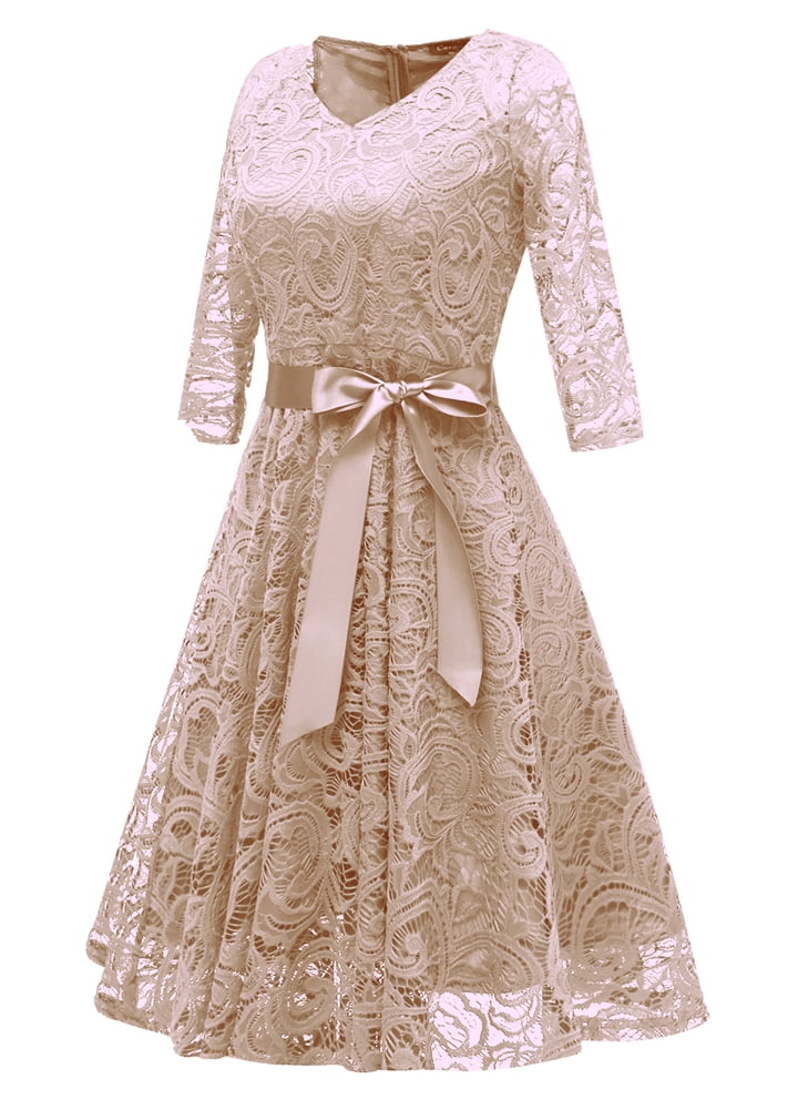 lace pleated dress