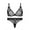 Black, variant on Varsbaby Women's See Through Mesh Wirefree Bra and Thongs Set