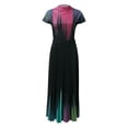 thumbnail image 4 of WTXUE Robes Maxi, Robes Décontractées à Manches Courtes en Ligne pour Femme Col Rond, Robe Décontractée Femme Printemps Été Robe Longue Abstraite Unie Maxi Femme, Noir Taille P, 4 of 8