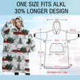 thumbnail image 4 of Oversized Wearable Blanket Hoodie,Red Christmas Truck and Tree Pattern Sherpa Blanket Hoodie with Super Pockets,Super Warm Fuzzy Pullover for Women & Men, 4 of 6