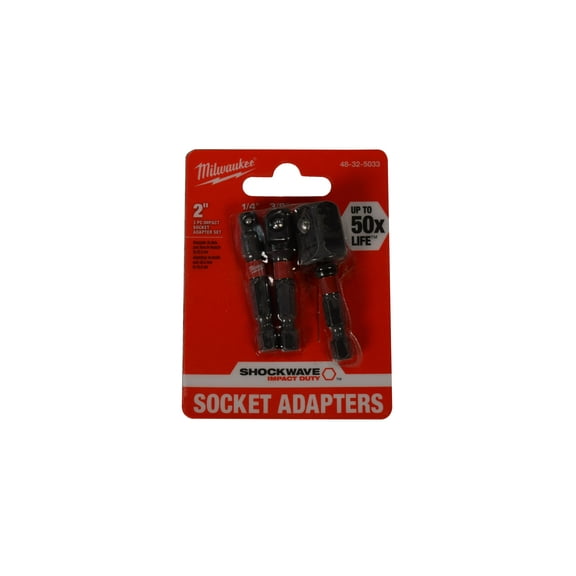 Milwaukee 48-32-5033 3-Piece Impact Hex Shank Socket Adapter Set