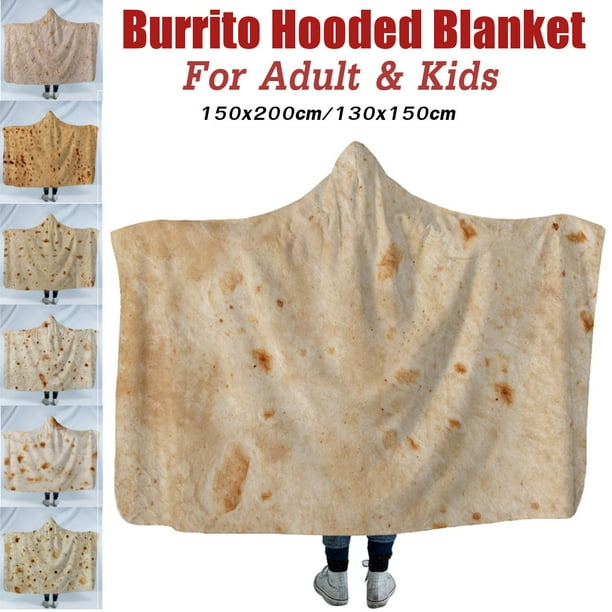 Tortilla Blanket Hoodie Wearable Burrito Blankets Tortilla Texture Soft