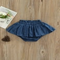 thumbnail image 2 of AMERTEER Shorts en Denim pour Bébé Plissés Unis Skorts d'Été pour Tout-Petit, 2 of 6