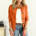 thumbnail image 6 of Women's Fashion Solid Color Collar Long Sleeve Button Pocket Jacket, Versatile Casual Blazer for Office and Outdoor Activities,Orange,S, 6 of 6