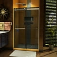 thumbnail image 2 of DreamLine Sapphire 44-48 in. W x 76 in. H Semi-Frameless Bypass Shower Door in Brushed Nickel and Gray Glass, 2 of 9