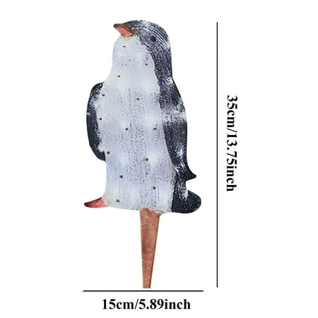 

WMYBD Christmas Decorations LED Light Light Up Penguin Christmas Decoration Garden Luminescent Decoration Acrylic 1PC (requires Assembly)