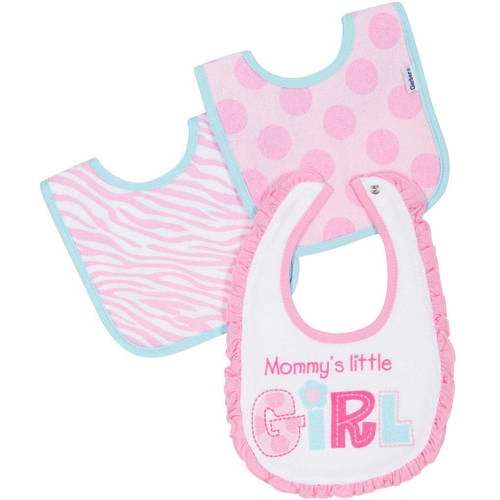 Gerber Newborn Baby "Mommy's Little Girl" Bib, 3Pack