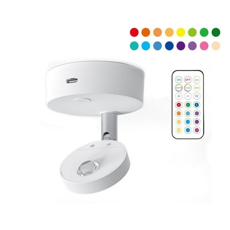

Little Night Light Beneky Night Light Led Spotlights 13 Colors Usb Rechargeable Picture Lights with Remote for Display Art Work Indoor Uplighting Mini Spotlights for Paintings Wall Dartboard