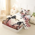 thumbnail image 2 of Castle Fairy Sport Baseball Twin Sheets 3pcs, Ball Gamer Bedding, Black White,1 Fitted Sheet, 1 Flat Sheet and 1 Pillowcase, 2 of 6