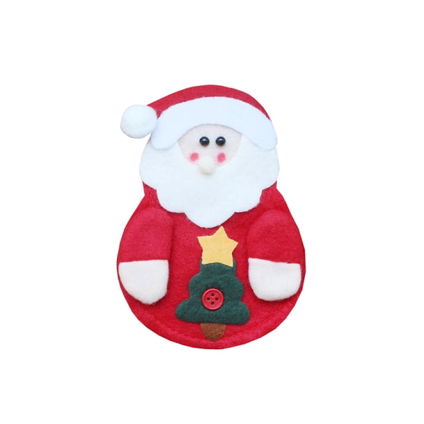 Titular de cuchillo de tenedor de Navidad Linda bolsa de cubiertos para la mesa de cena en casa Fies Abanopi Papa Noel