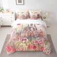 thumbnail image 2 of YST Ensemble de Literie Château de Rêve pour Enfants 7 Pcs - Ensemble de Couette Princesse Taille Complète avec Design Chic de Roses Florales et Papillons Volants, Complet, 2 of 6