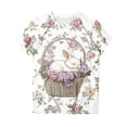 thumbnail image 5 of Levmjia Womens T Shirt Casual Short Sleeve Easter Printed Round Neck Loose Fit Printed Top Summer Polyester Comfortable Fashion Tee, 5 of 5