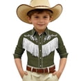 thumbnail image 4 of MUXiin Western Boys' Button-Down Shirts Short Sleeve, Pearl Snap Shirt with Fringe, 4 of 4