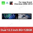 thumbnail image 3 of ZWNAV Dual 12.3 inch Screen Car Radio For Jeep Grand Cherokee 2008-2012 Android GPS Navigation Multimedia Video Player Stereo Receiver Head Unit, 3 of 15
