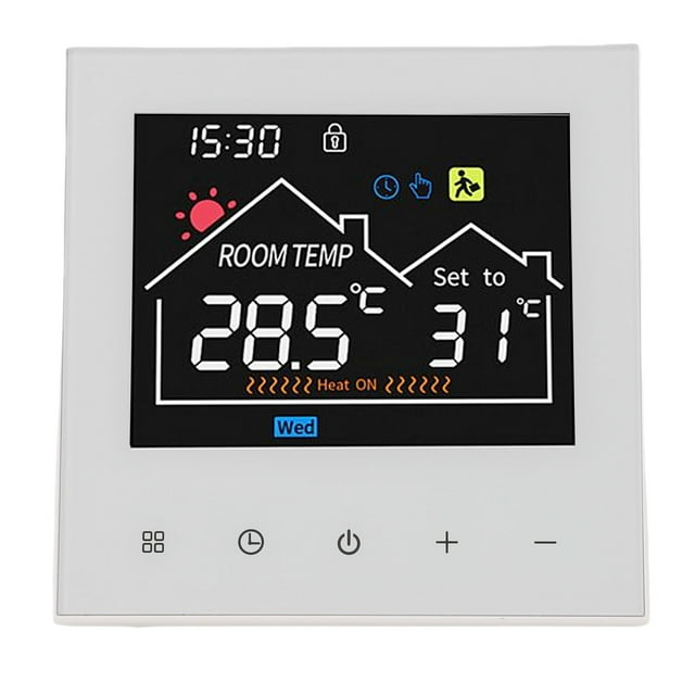 Thermostat Intelligent, Écran Tactile Programmable, Affichage LCD pour Chauffe-Eau avec Affichage Couleur