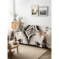 thumbnail image 3 of Boho Black Brown Couch Cover for Dogs, Geometric Southwestern Ethnic Vintage Washable Sofa Covers Slipcover for Pets Dogs Futon Cover, Couch Recliner Covers, Oversized Chair Slipcover 71"x91", 3 of 9