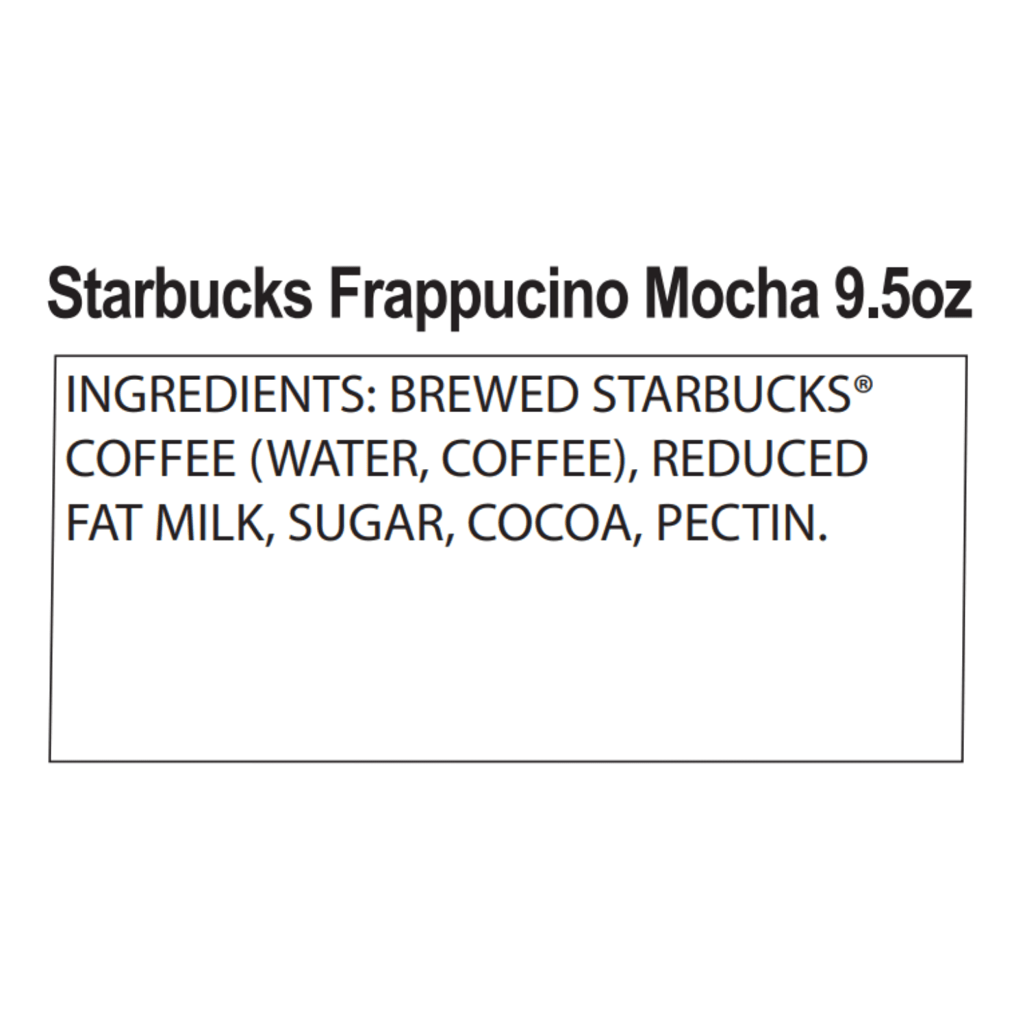 Starbucks Frappuccino Mocha Coffee Drink, 9.5 oz. Glass Bottle, Soft Drink, Cow Milk