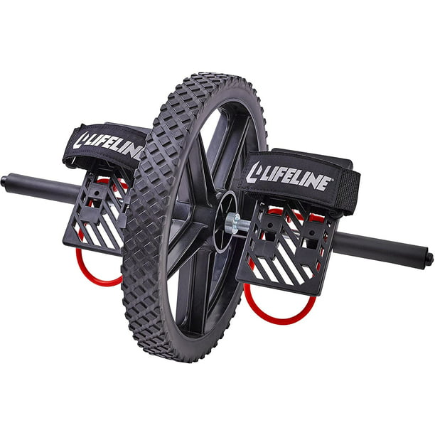 Lifeline Power Wheel for At Home Full Body Functional Fitness Strength  including Abs &amp; Core, Lower Body and Upper Body with Foot Straps for More  Workout Options, Black - Walmart.com