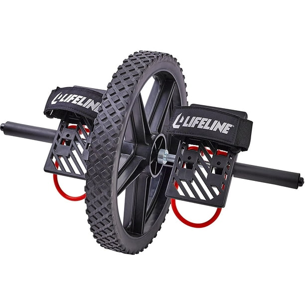 Lifeline Power Wheel for At Home Full Body Functional Fitness Strength including Abs & Core, Lower Body and Upper Body with Foot Straps for More Workout Options, Black - Walmart.com