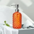 thumbnail image 6 of Diamond Pattern Glass Soap Dispenser, 16.22 oz Refillable Soap Body Wash Dispenser, for Kitchen and Bathroom, 6 of 6