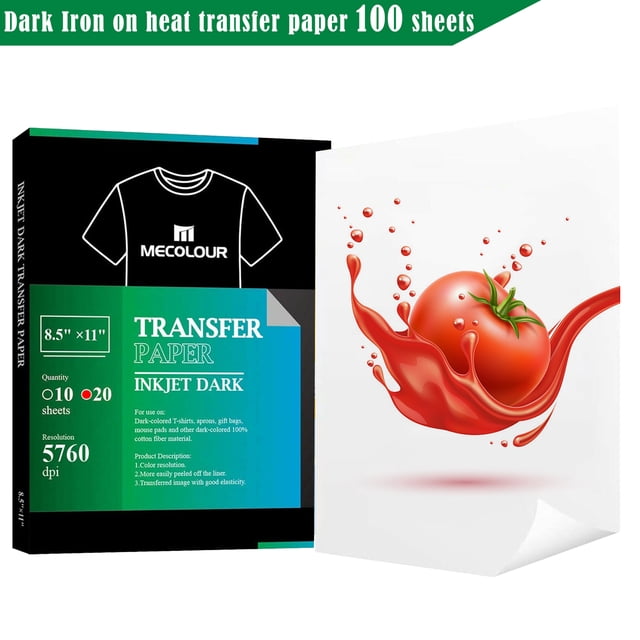 Inkjet Printable Iron On Paper Heat Transfer Paper for Dark White ...