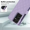 thumbnail image 3 of Compatible with Samsung Galaxy S21 Ultra Litchi Texture PU Leather Case with Card Holder Wrist Strap, Wallet Flip Cover for Galaxy S21 Ultra Men/Women Crossbody Strap RFID Blocking Kickstand, Purple, 3 of 9