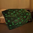 thumbnail image 4 of Flannel Throw Blanket Winter Glow In the Dark Warm Blanket Christmas Tree Pattern Blanket Children'S Soft Warm Comfortable Blanket Glowing Blanket Bed Sofa Sofa On the Baby Soft Blanket Gift, 4 of 6