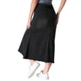 thumbnail image 3 of INSPIRE CHIC Womens Denim High Waisted A-Line Fishtail Long Jean Skirt M Black, 3 of 6