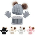 thumbnail image 4 of KYAIGUO 1-5 Year Boys Girls Winter Warm Knit Beanie Hat Neck Scarf Gloves for Kids Toddler with Fleece Lined Cap for Kid Gifts, 4 of 6