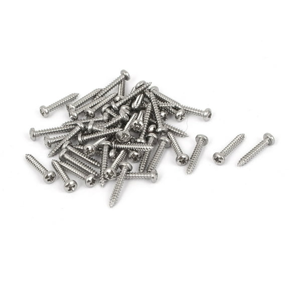 Unique Bargains M2.2x13mm Stainless Steel Phillips Round Pan Head Self Tapping Screws 50Pcs