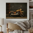 thumbnail image 2 of Designart "Orange Black Motorcycle Road flow I" Transportation Print on Natural Pine Wood, 2 of 5