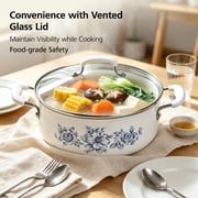 The Pioneer Woman 12-Piece Classic Aluminum Cookware Set, PFAS-Free Ceramic Nonstick, Pots and Pans Set with Decal Pattern, Agatha Blue