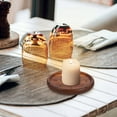 thumbnail image 3 of Raindrops Rustic Wooden Candle Holder for Storage Dark Brown Small Lovely Shape 7.5 Inch Round, 3 of 8