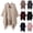 Dark Gray, variant on Women's Solid Fringe Cape Wrap Mid-Length Winter Shawl Outerwear with Front Clasp Closure for Casual Vacation Daily Wear