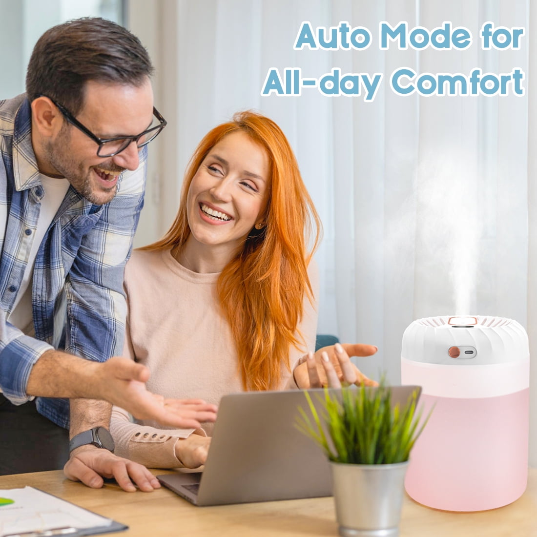 RAPOBRIX 3L Cool Mist Humidifier with 7 Cycling Colors - Top Fill for Room & Home
