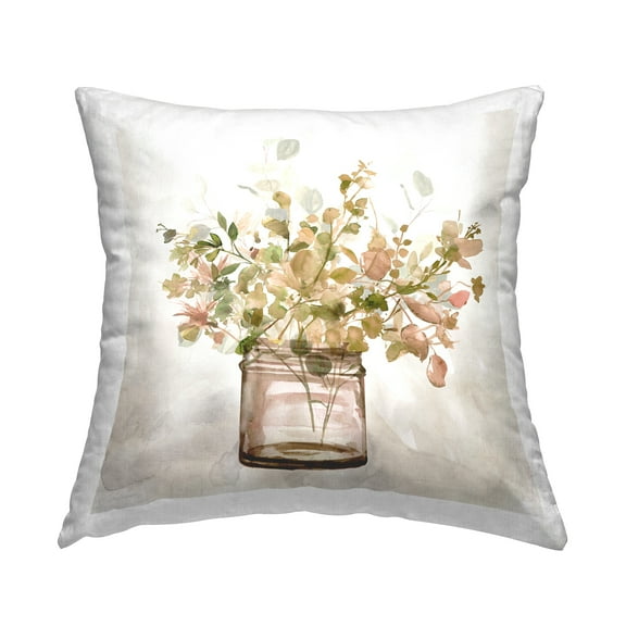 Stupell Industries Rustic Earthy Bouquet Decorative Printed Throw Pillow Design by Carol Robinson.