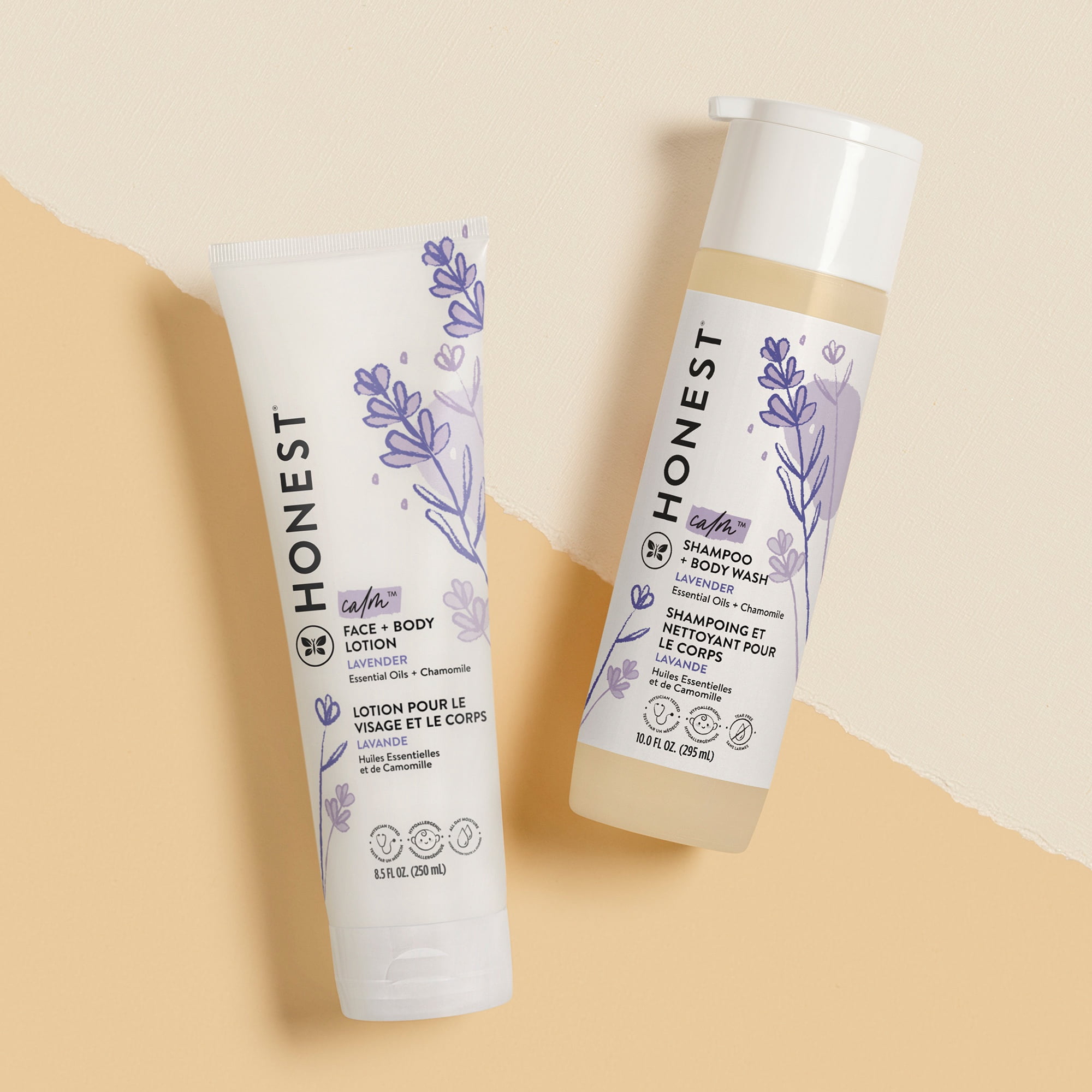 The Honest Company, Shampoo + Body Wash and Lotion Duo, Lavender, Calm, 18.5 Fl. Oz.