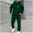 thumbnail image 2 of Jinhomg Mens Holiday Outfit Sets 2 Piece Valentine's Day Sweatsuits Big and Tall Comfy Long Sleeve Hoodies with Elastic Waist Joggers Clearance Items for Women Army Green XL, 2 of 6