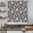 thumbnail image 4 of Grey Paisley Sheer Curtains 54 Inches Long, Ethnic Vintage Floral Botanical Abstract Light Filering Curtains, Breathable Simi Curtain Privacy Drapes for Kitchen Bathroom Small Window Treatment, 4 of 9