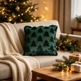 thumbnail image 2 of HJuyYuah Christmas Pillow Covers, 18x18 in Christmas Tree Decorative Pillow Cases with Zipper, Cozy Decor Covers for Living Room ,Couch, Sofa, Bed (Green-A), 2 of 8