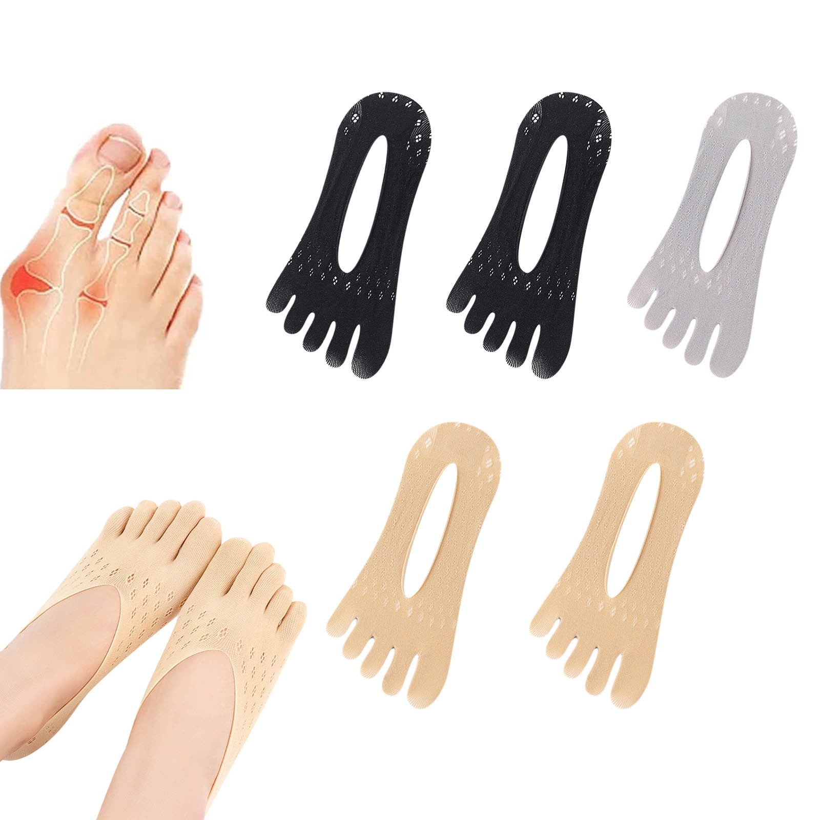 Lolmot 5pcs Orthoes Bunion Relief Socks Antibunions Health Sock